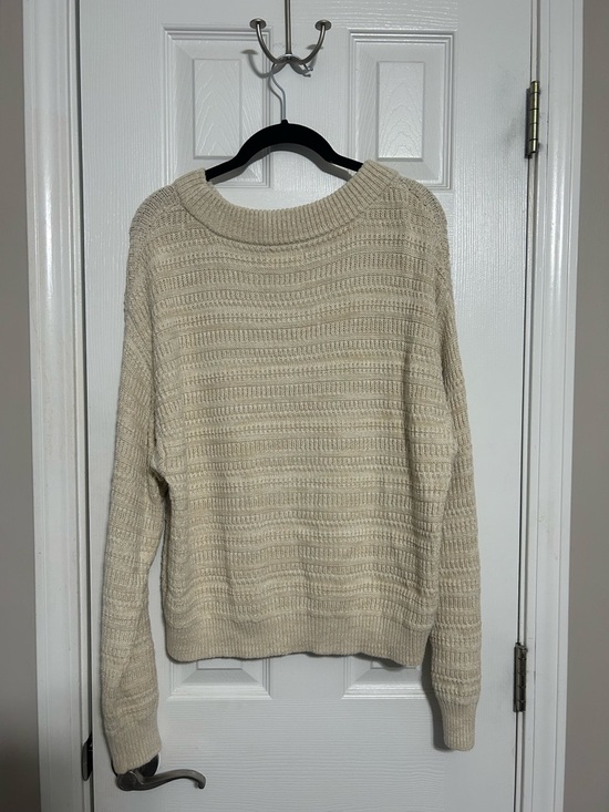 Universal Thread Cream Ribbed Crewneck Sweater - Picture 2 of 3